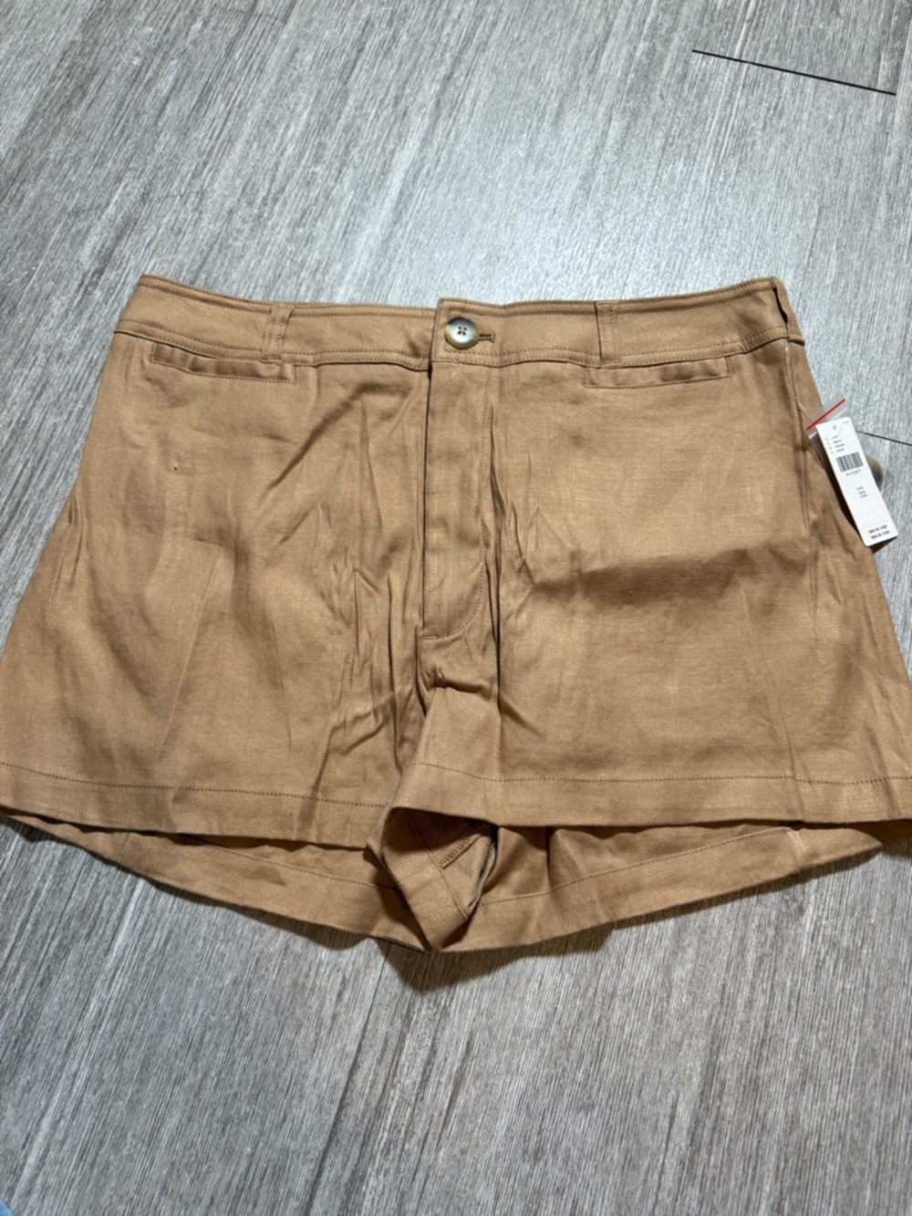 Anthropologie Maeve Linen Blend Shorts Beige Minimalist Resort Chic NWT 32